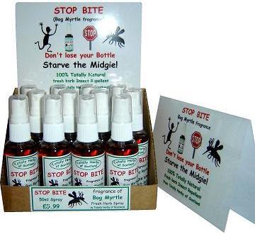  natural herbal sprays
 for use as midge repellent 
